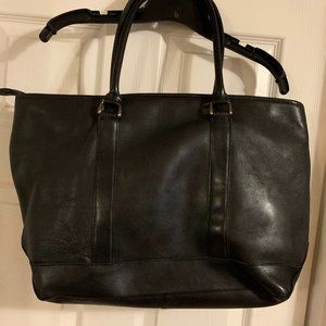 L.L. Bean Large Leather Tote in Black